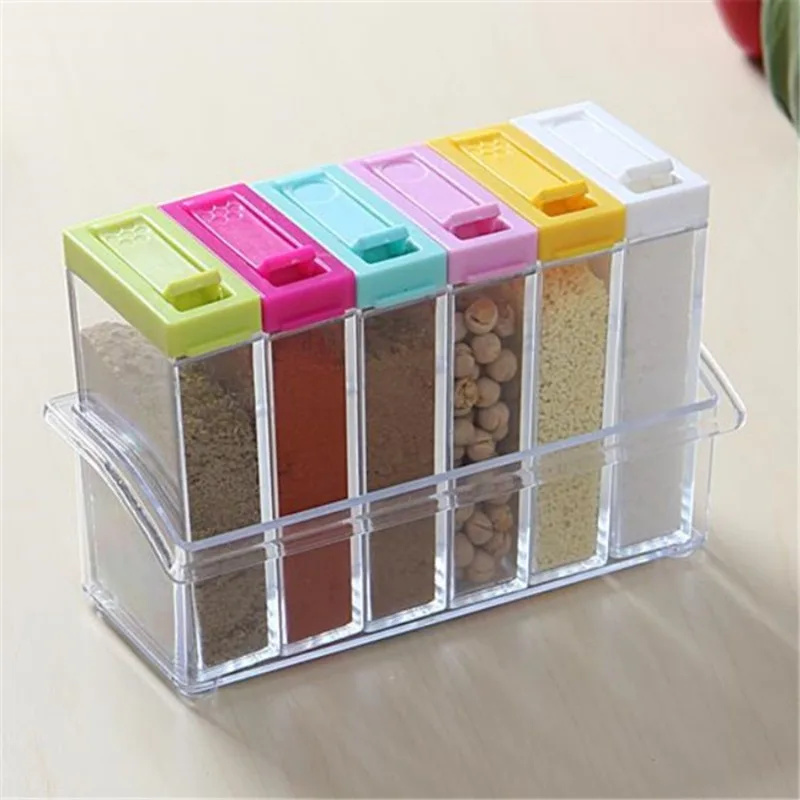 Kitchen Appliances Organizer - صندوق توابل شفاف بستة شبكات، مجموعة