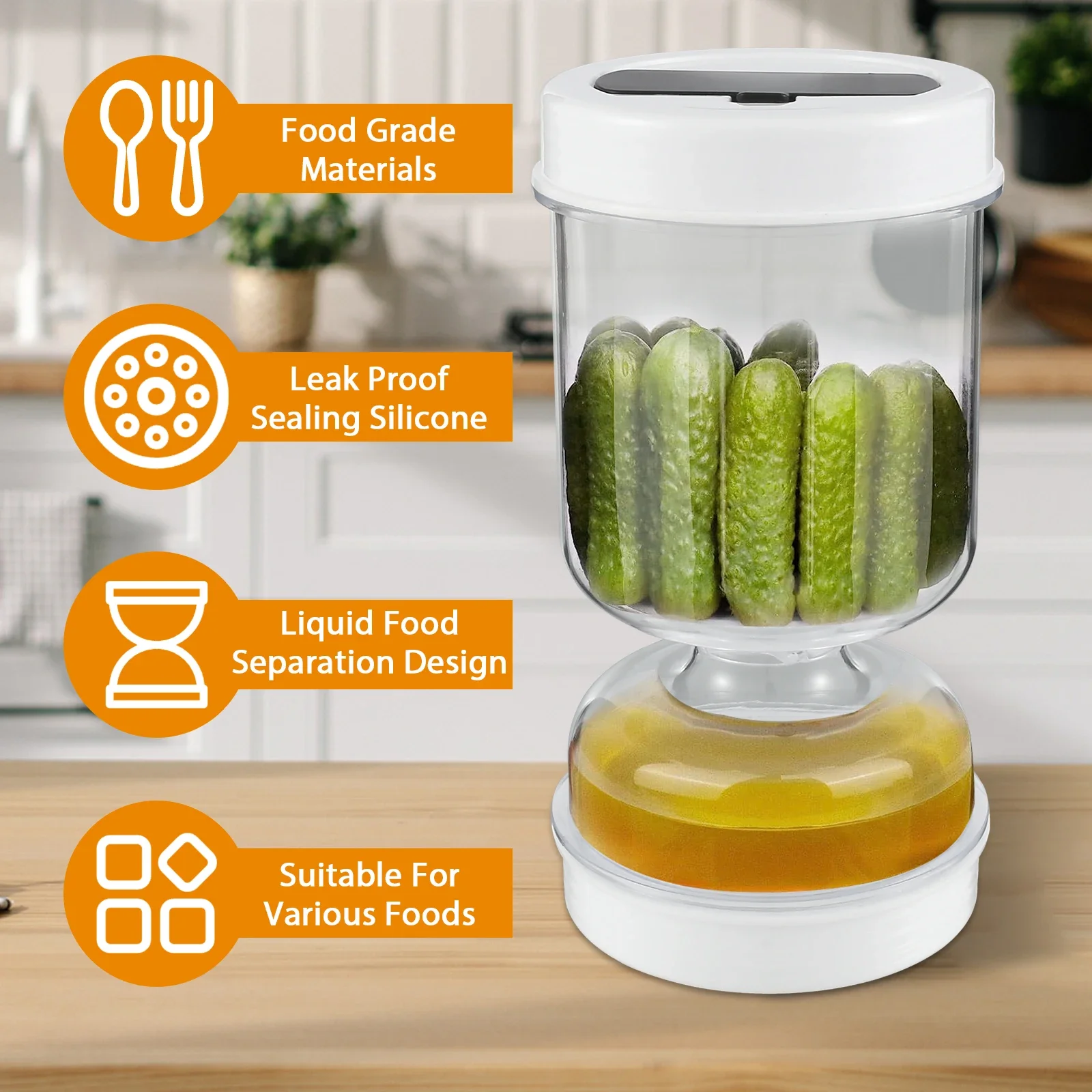 Kitchen Appliances Manufacturers - حاوية المخلل الرطبة والجافة فصل المخلل